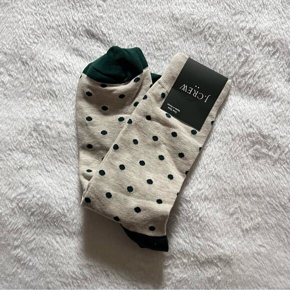 J.Crew Men’s Gray and Green Dot Socks NWT OS - Picture 5 of 10